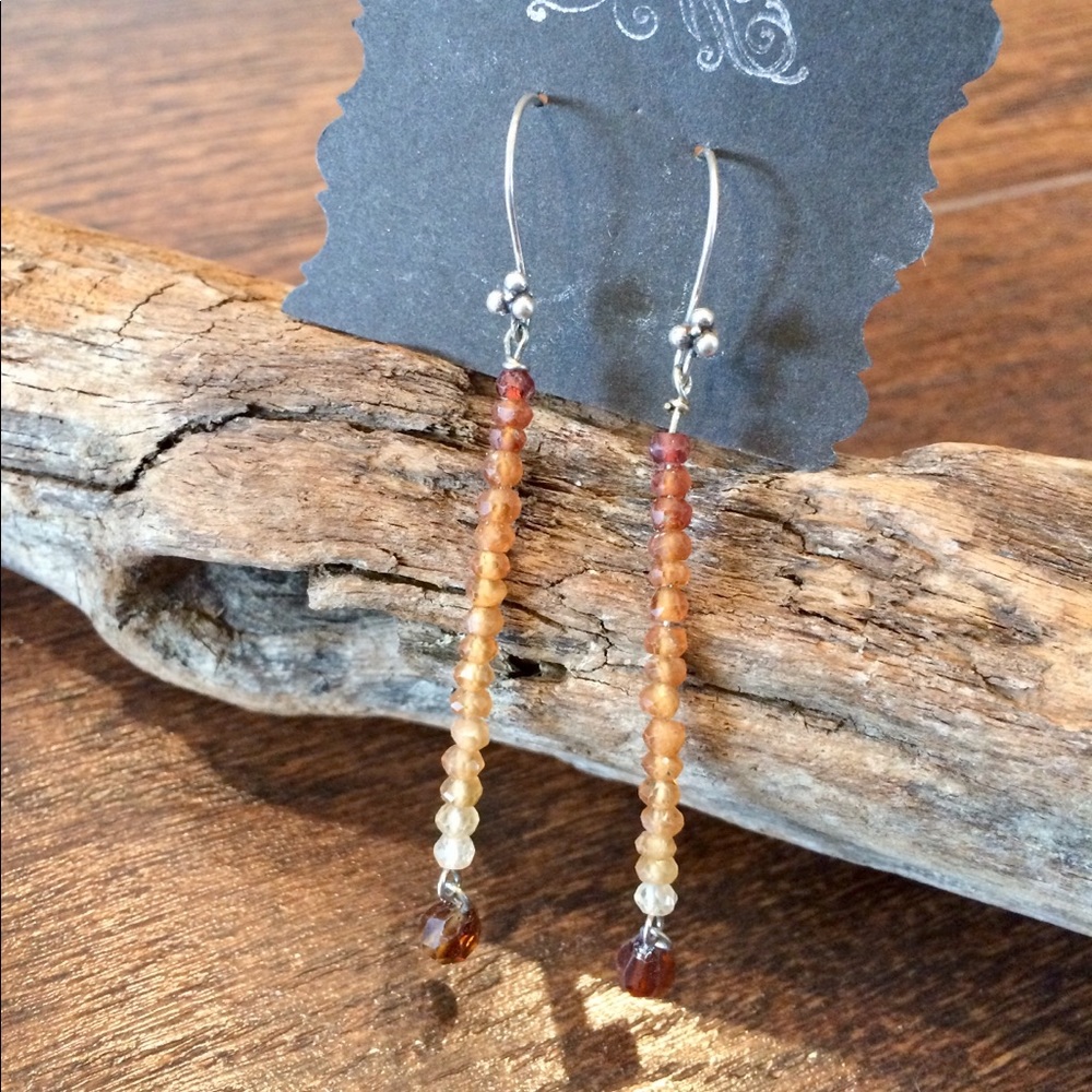 Beautiful Hessonite Garnet Drop Earrings!